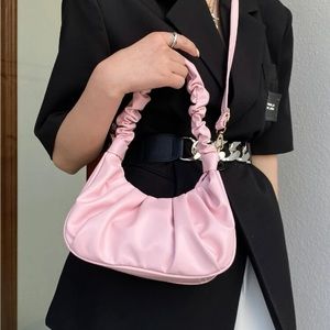 pink scrunchie purse